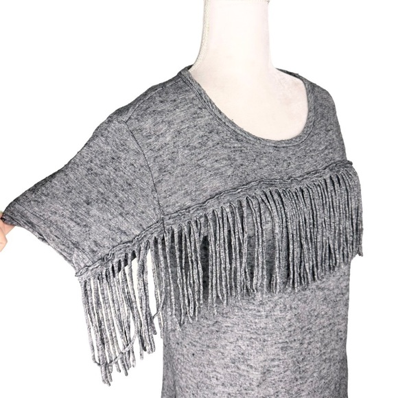 Zadig & Voltaire Satcha Fringes Western gray short-sleeve top t-shirt wool small - Picture 7 of 16